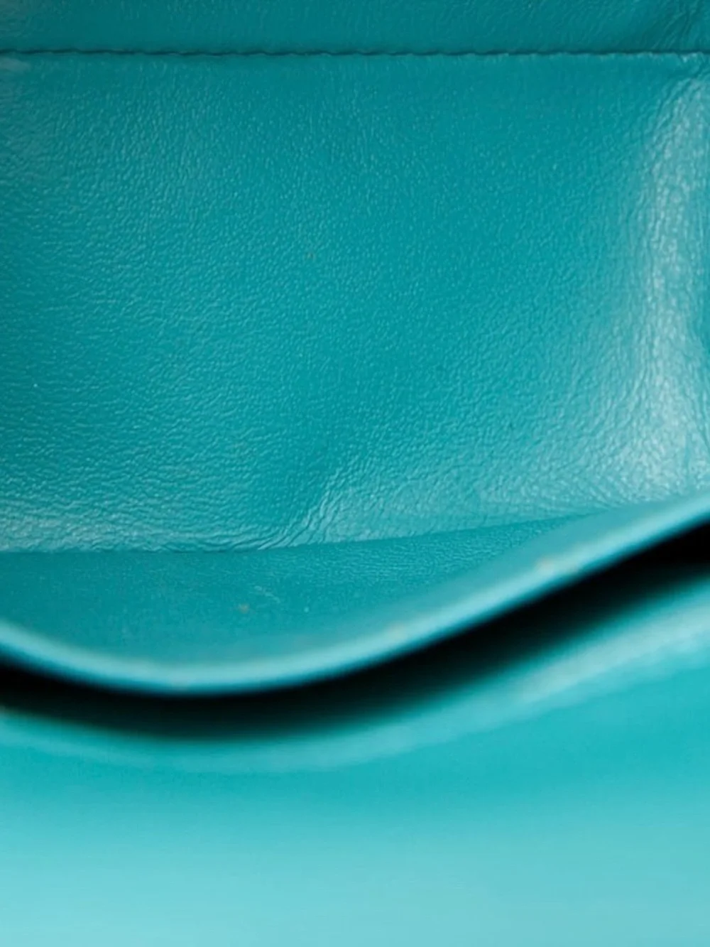 CHANEL Turquoise Quilted Lambskin Mini Flap Bag